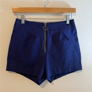 Maeve Blue Zipper Shorts